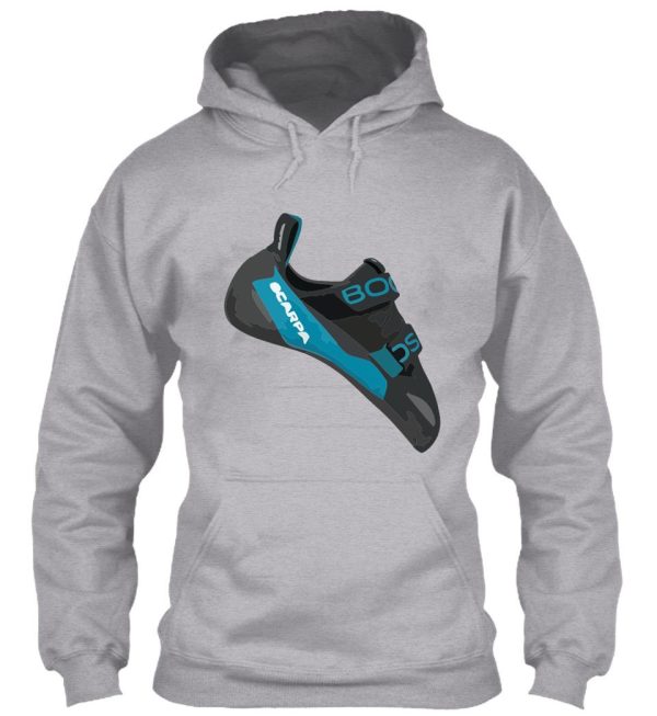 scarpa boostic climbing shoe vector painting hoodie