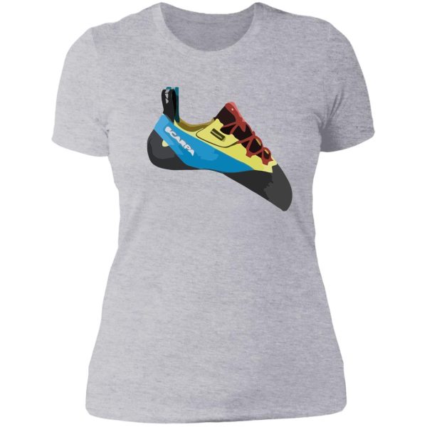 scarpa chimera climbing shoe vector painting lady t-shirt