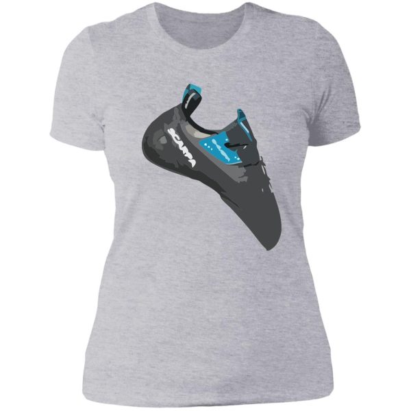 scarpa chimera rock climbing shoe vector painting lady t-shirt