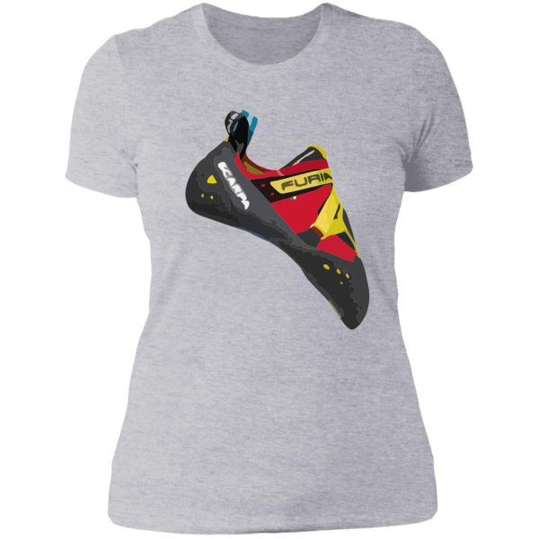 scarpa furia cimbing shoe vector painting lady t-shirt