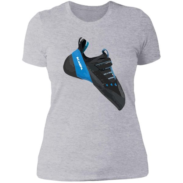 scarpa instinct vsr climbing shoe vector painting lady t-shirt