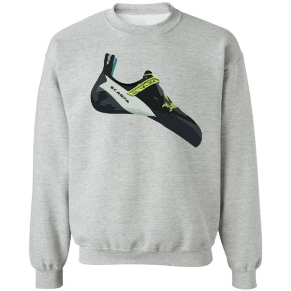 scarpa veloce climbing shoe vector painting sweatshirt