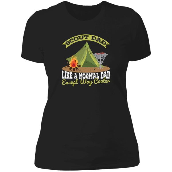 scout dad camping hiking scouting campfire nature lady t-shirt