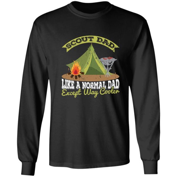 scout dad camping hiking scouting campfire nature long sleeve