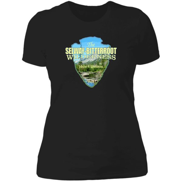 selway-bitterroot wilderness (arrowhead) lady t-shirt