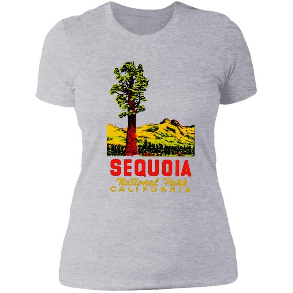 sequoia national park california vintage travel decal lady t-shirt