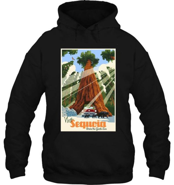 sequoia national park vintage retro travel decal sticker hoodie