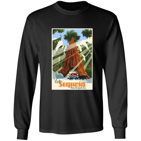 sequoia national park vintage retro travel decal sticker long sleeve