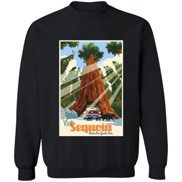 sequoia national park vintage retro travel decal sticker sweatshirt