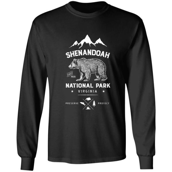 shenandoah national park t shirt bear virginia vintage gifts long sleeve