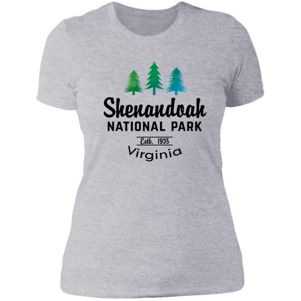 shenandoah national park virginia mountains hiking biking camping explore nature lady t-shirt