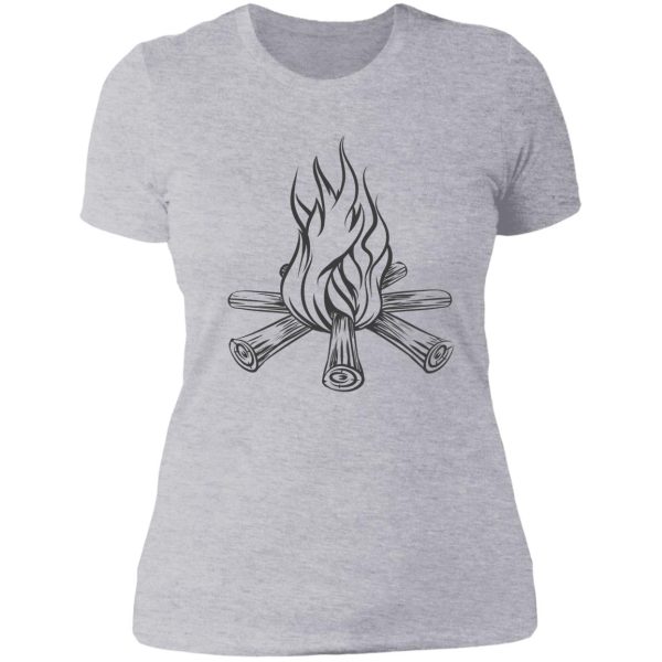 simple campfire art lady t-shirt