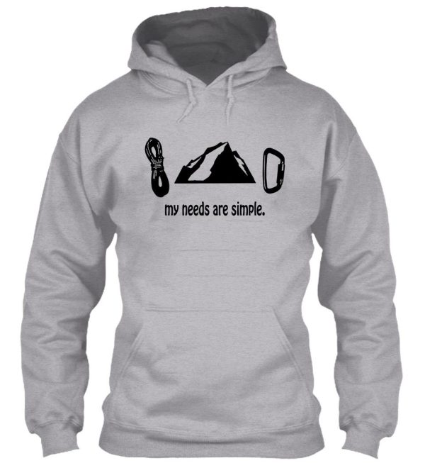 simple needs rock climbing geek funny nerd hoodie