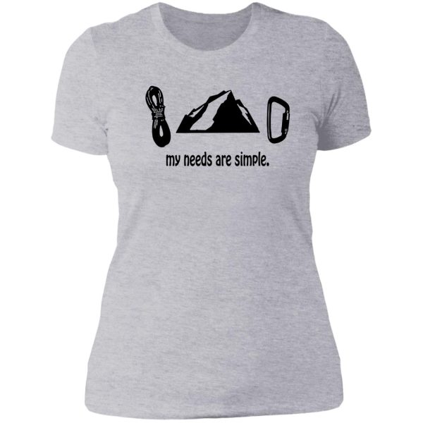 simple needs rock climbing geek funny nerd lady t-shirt