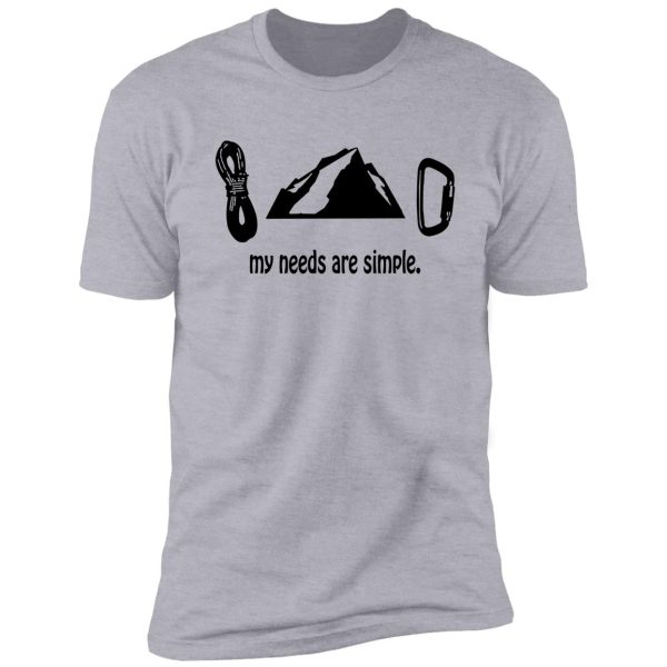 simple needs rock climbing geek funny nerd shirt