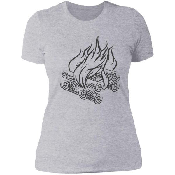 simplehand drawing campfire art lady t-shirt