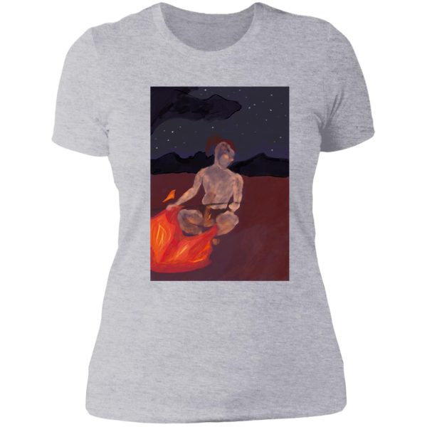 sitting by the campfire lady t-shirt