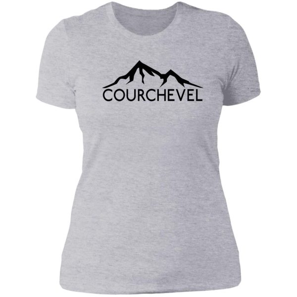 ski courchevel france skiing mountains hiking climbing lady t-shirt