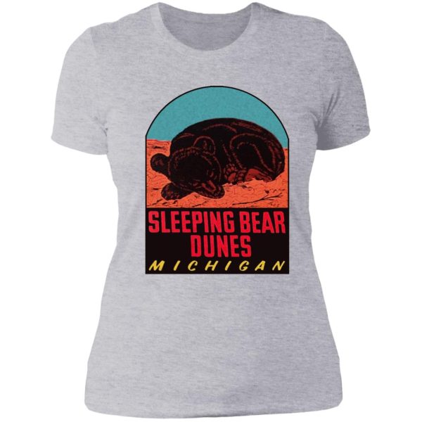 sleeping bear dunes national lakeshore vintage travel decal lady t-shirt