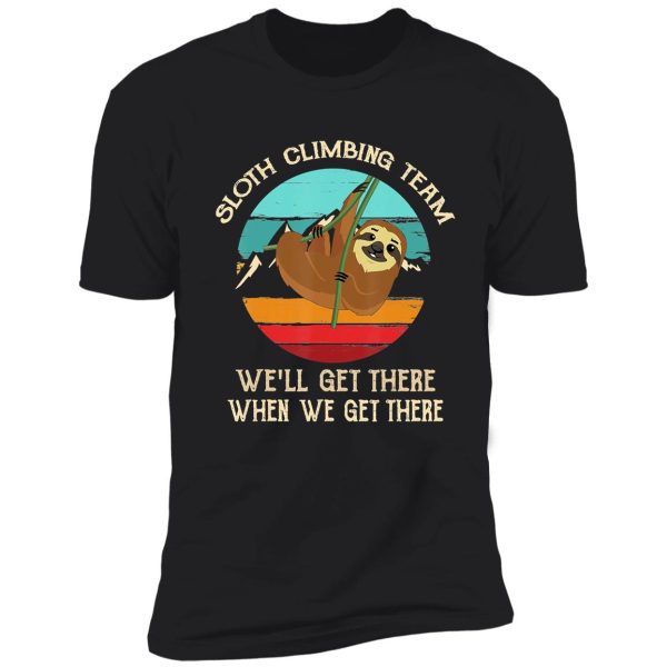 sloth climbing team retro hiking climbing funny hiker adventure outdoor shirt