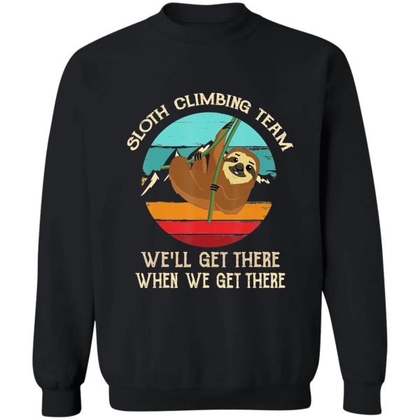 sloth climbing team retro hiking climbing funny hiker adventure outdoor sweatshirt