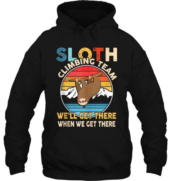 sloth climbing team retro vintage hiking climbing hoodie