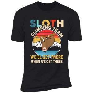 sloth climbing team retro vintage hiking climbing shirt