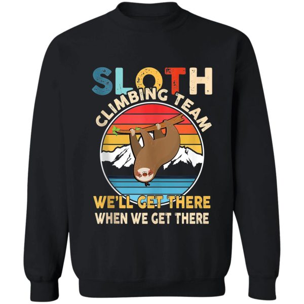 sloth climbing team retro vintage hiking climbing sweatshirt