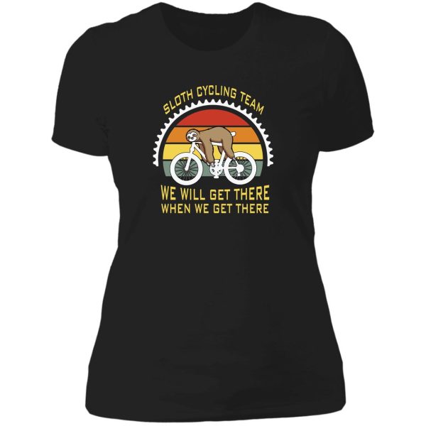 sloth cycling team lady t-shirt