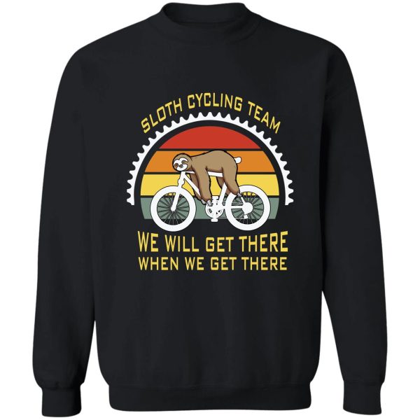 sloth cycling team sweatshirt