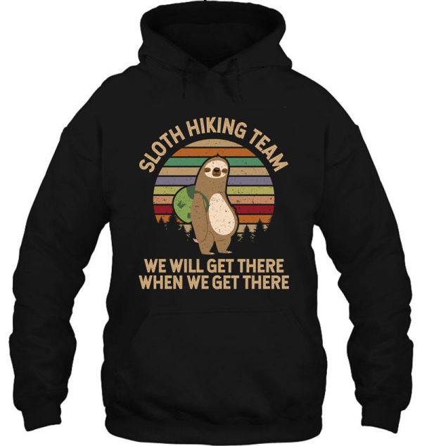 sloth hiking team hoodie