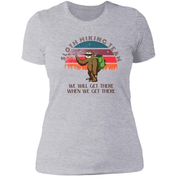 sloth hiking team perfect gift lady t-shirt