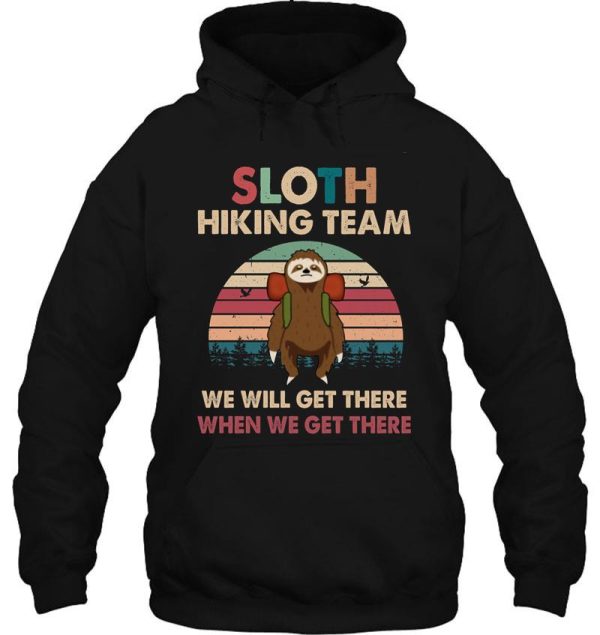 sloth hiking team vintage hoodie