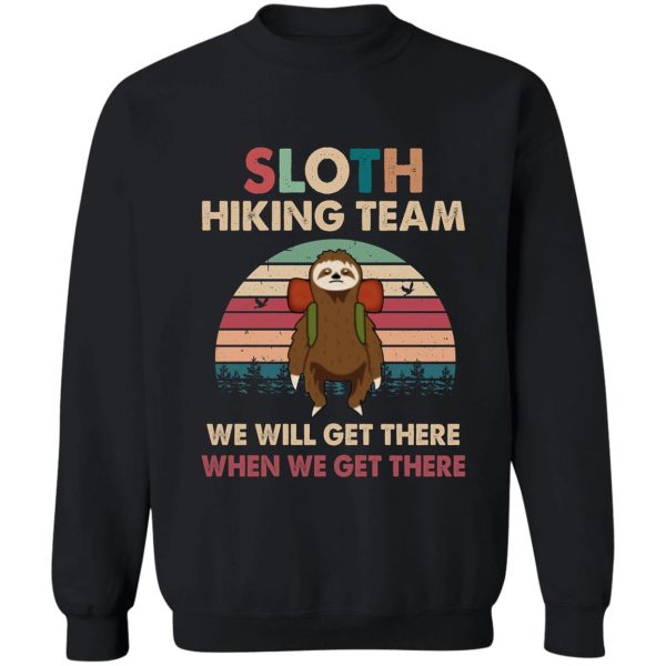 sloth hiking team vintage sweatshirt