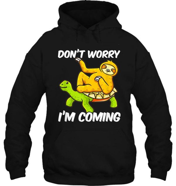 sloth riding turtle tortoise for women men sloth lovers hoodie