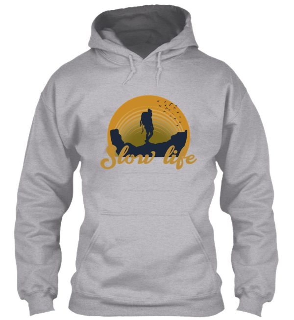 slow life camping design hoodie