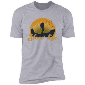slow life camping design shirt