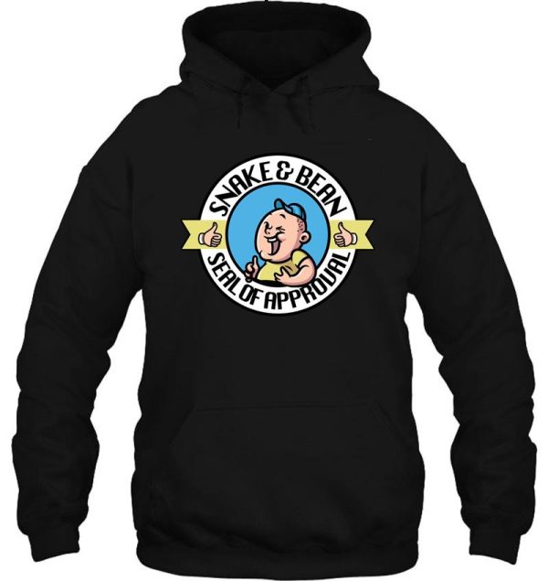 snake & bean seal of approval stamp graphic hoodie