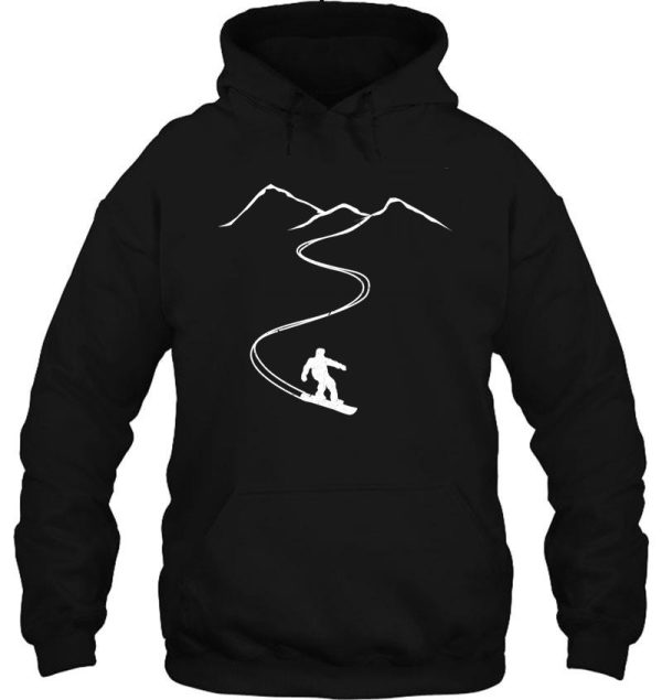 snowboarding snowboarder mountain design hoodie