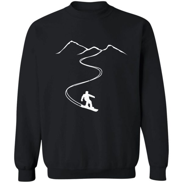 snowboarding snowboarder mountain design sweatshirt