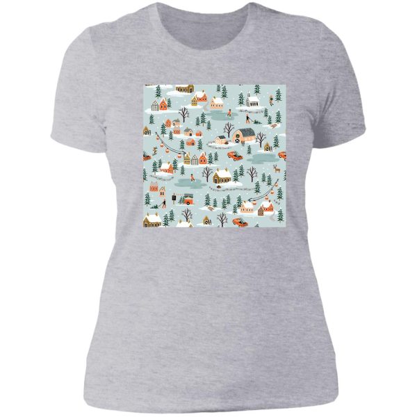 snowing pattern lady t-shirt