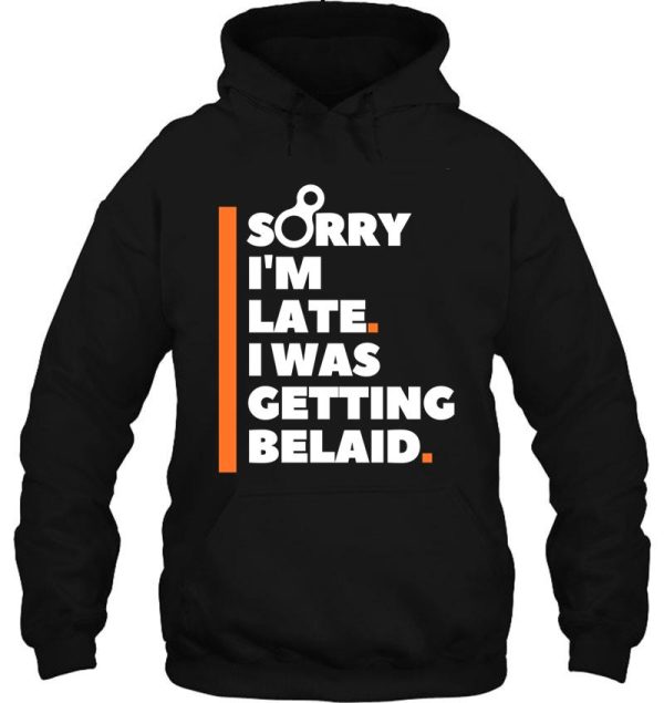 sorry im late. i was getting belayed. funny climbing hoodie