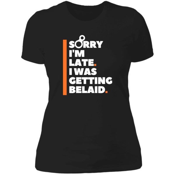 sorry im late. i was getting belayed. funny climbing lady t-shirt