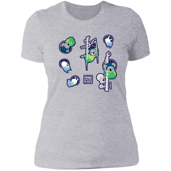 space animals sticker set 2 lady t-shirt