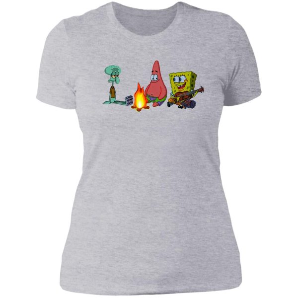 spongebob campfire lady t-shirt