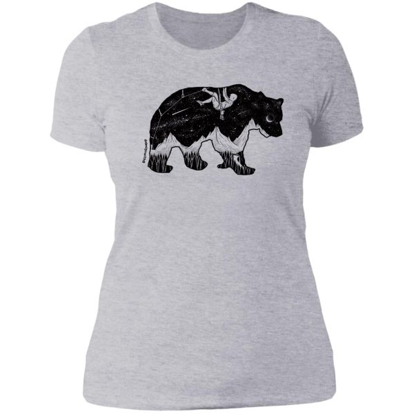 sport climbing bear scenery lady t-shirt