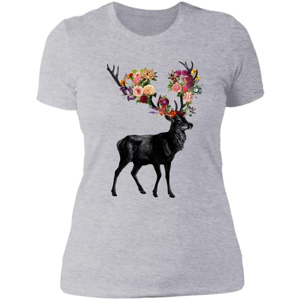 spring itself deer floral lady t-shirt