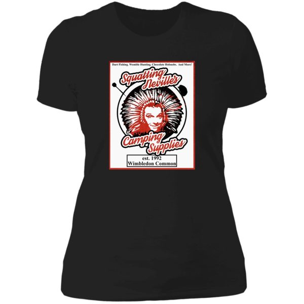 squatting nevilles discount camping surplus! perfect gift lady t-shirt