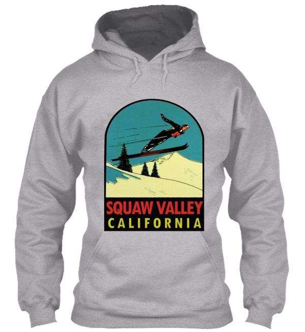 squaw valley skiing california vintage travel decal hoodie