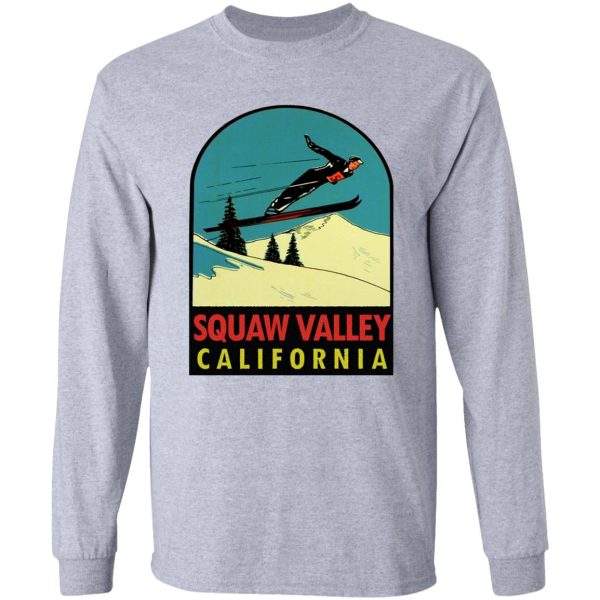 squaw valley skiing california vintage travel decal long sleeve